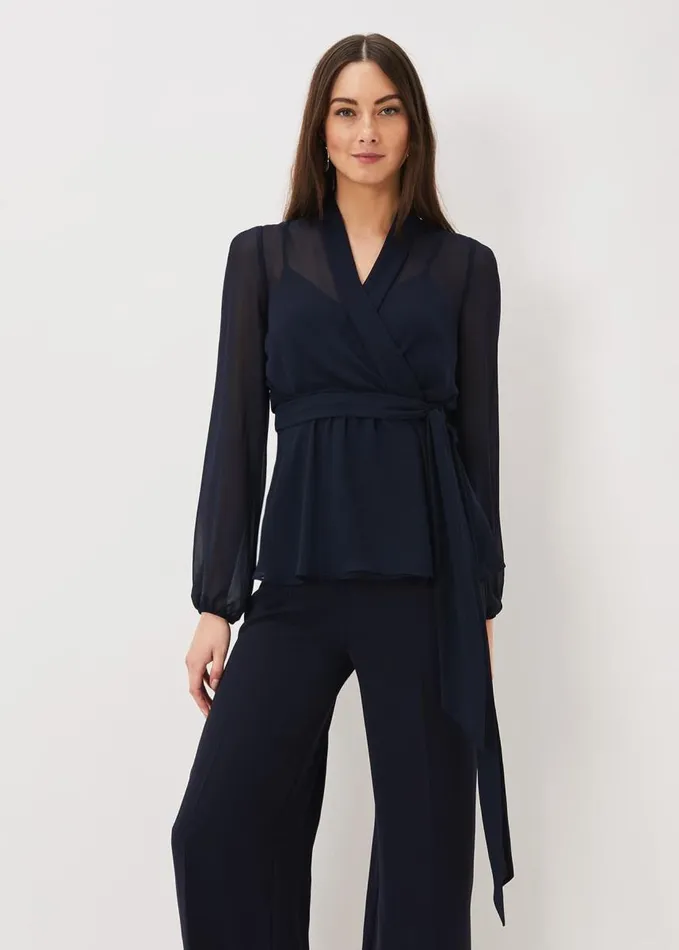 Phase Eight Florentine CoOrd Top Navy Women Tops and TShirts