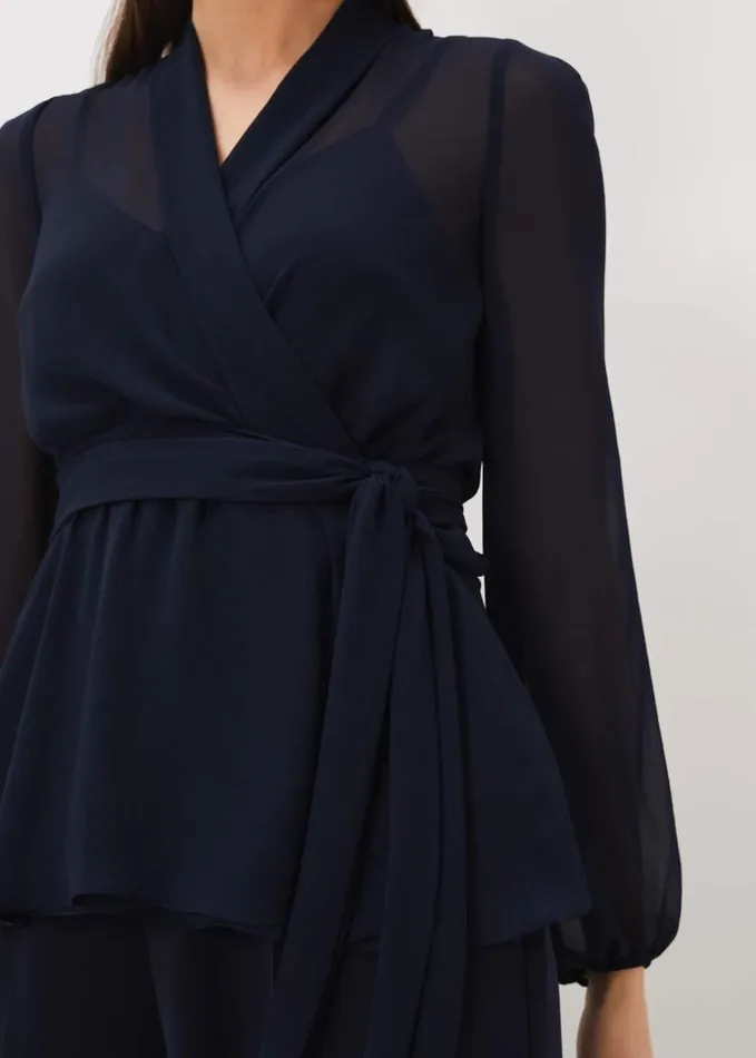 Phase Eight Florentine CoOrd Top Navy Women Tops and TShirts