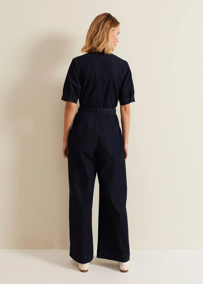 Phase Eight Florisa Denim Jumpsuit Mid Wash Women Dresses
