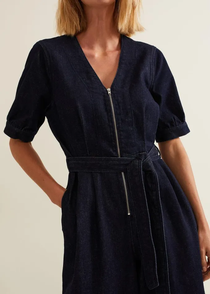 Phase Eight Florisa Denim Jumpsuit Mid Wash Women Dresses