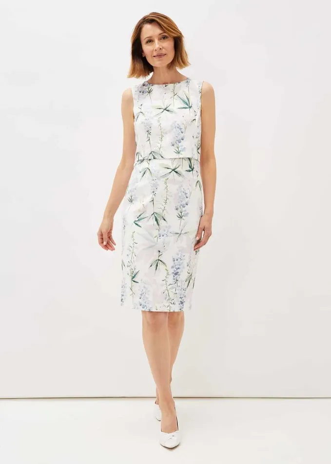 Phase Eight Francine Double Layer Scuba Dress Ivory Multi Women Dresses