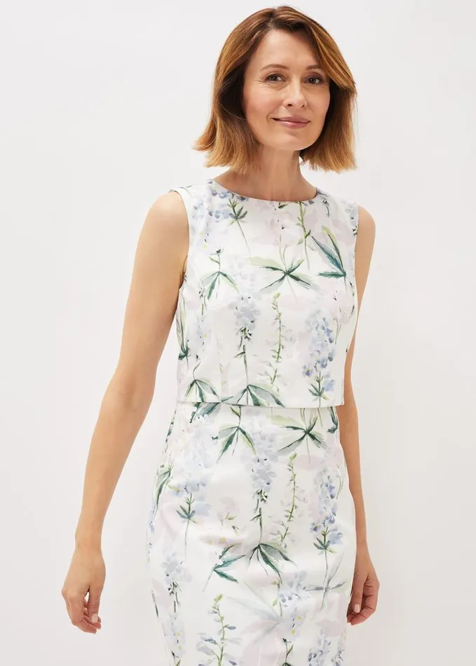 Phase Eight Francine Double Layer Scuba Dress Ivory Multi Women Dresses
