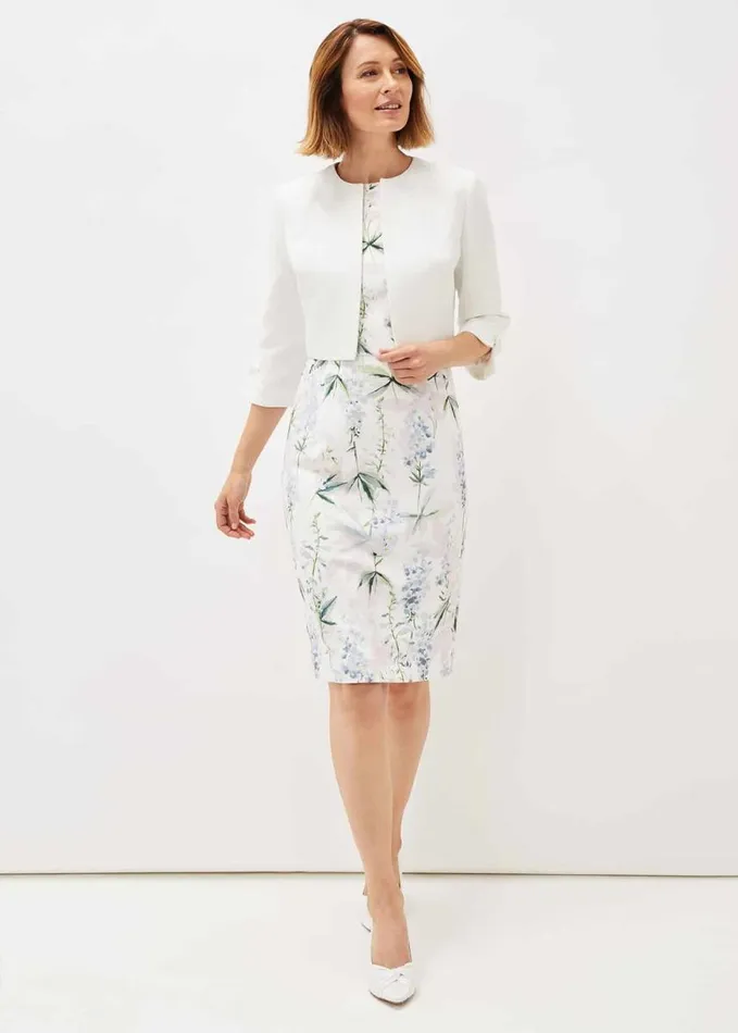 Phase Eight Francine Double Layer Scuba Dress Ivory Multi Women Dresses