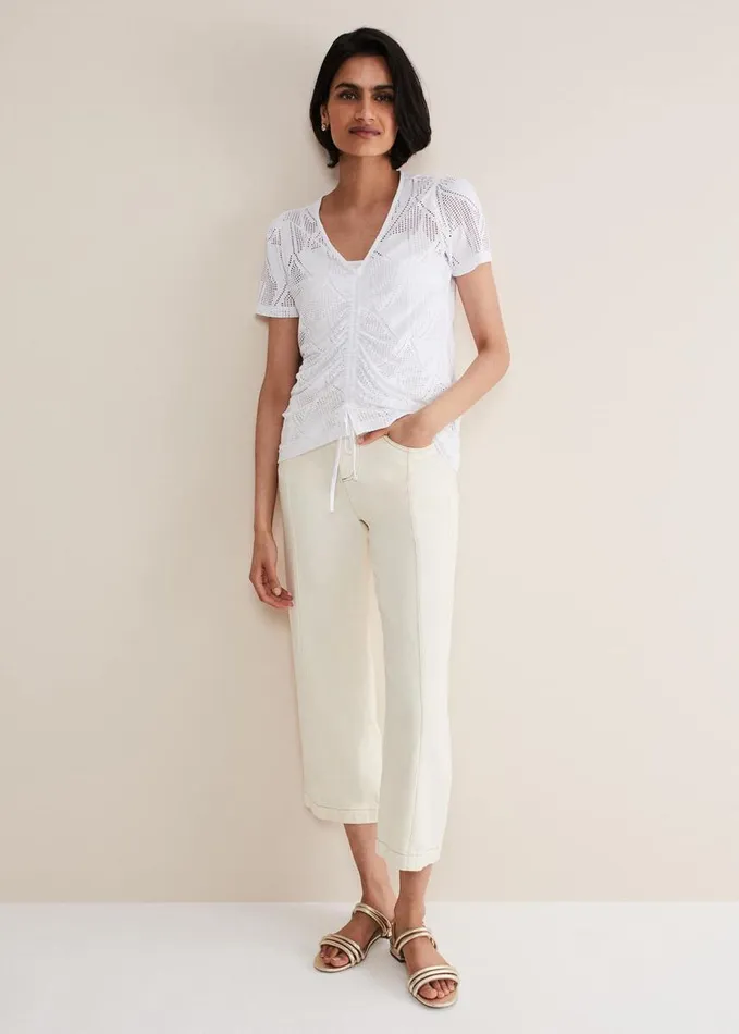 Phase Eight Gemima Ruched Front Top White Women Tops and TShirts
