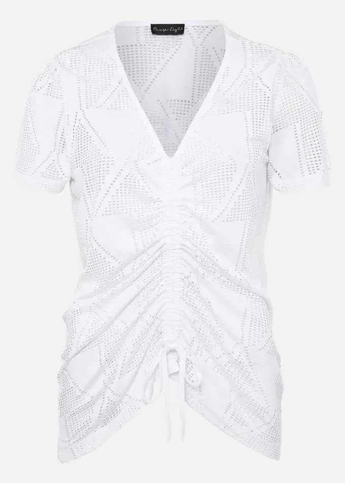 Phase Eight Gemima Ruched Front Top White Women Tops and TShirts