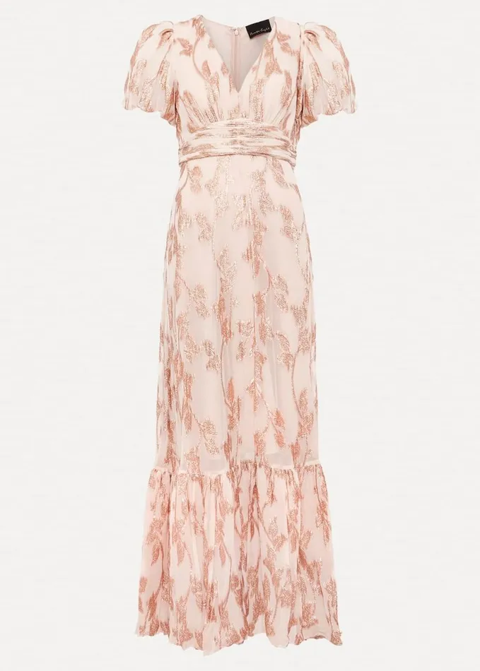 Phase Eight Genette Jacquard Maxi Dress Pale Pink Women Dresses