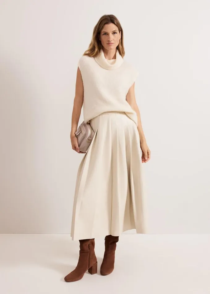 Phase Eight Ginny Ivory Cowl Neck Tabard Winter White Women Knitwear