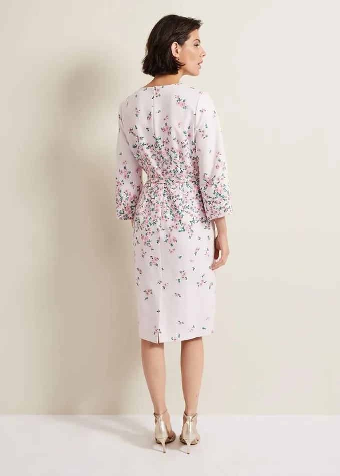 Phase Eight Giovanna Floral Belted Split Sleeve Dress Multicoloured Women Dresses