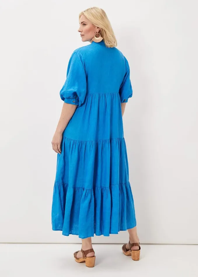 Phase Eight Gracie Tiered Maxi Dress Azure Blue Women Dresses