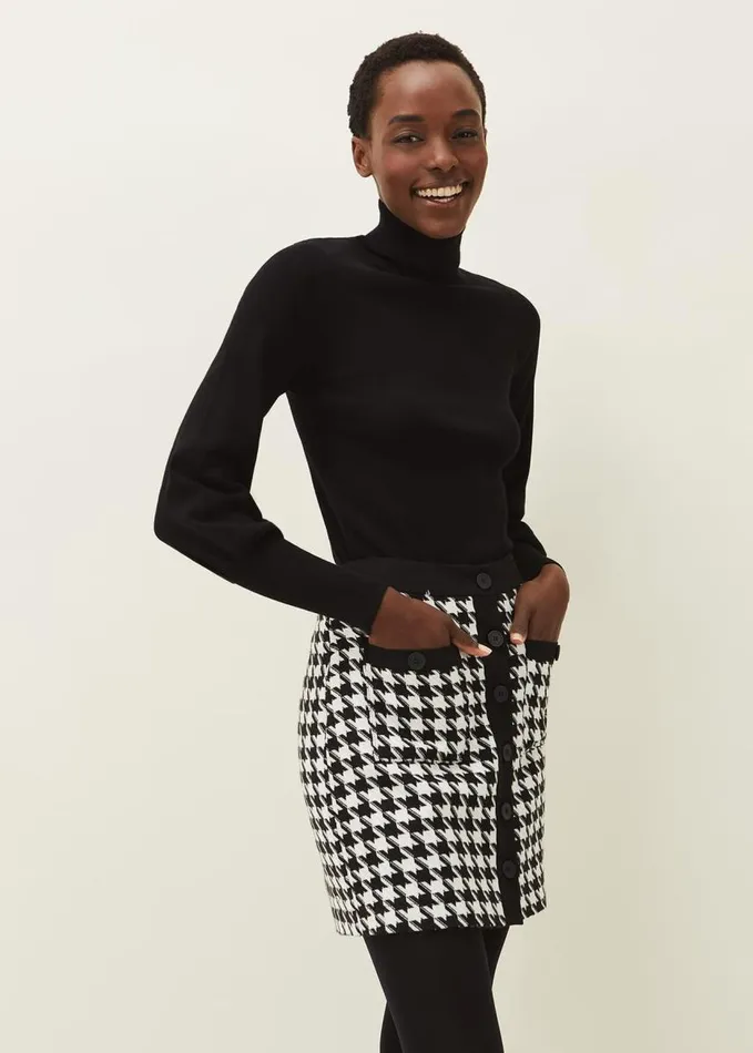 Phase Eight Gwyneth Balloon Sleeve Fine Knit Jumper Black Women Knitwear