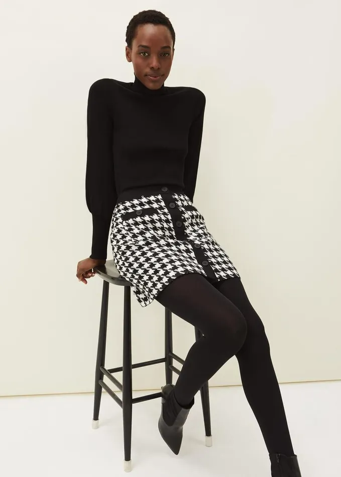 Phase Eight Gwyneth Balloon Sleeve Fine Knit Jumper Black Women Knitwear