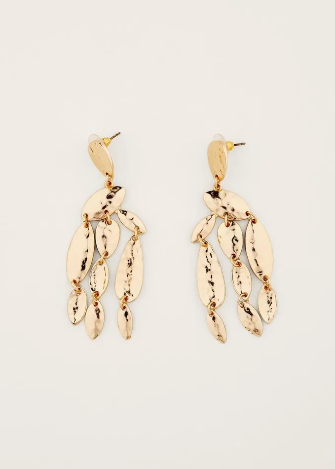 Phase Eight Hammered Finish Geo Shape Drop Earring Gold Women Jewellery