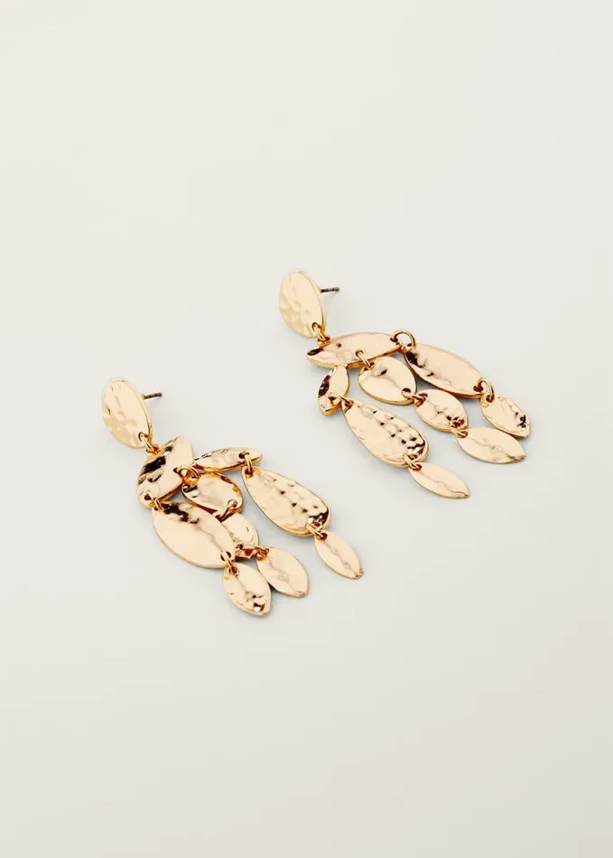 Phase Eight Hammered Finish Geo Shape Drop Earring Gold Women Jewellery