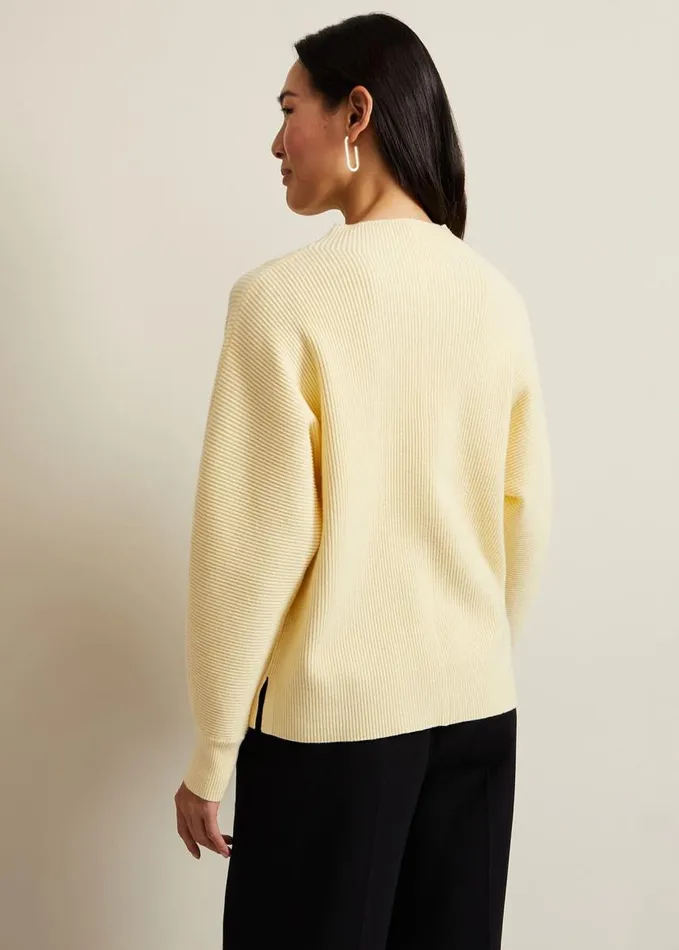 Phase Eight Hannah Funnel Neck Jumper Yellow Women Knitwear