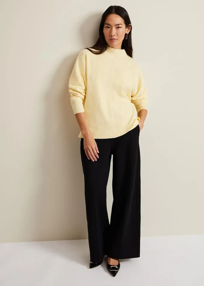 Phase Eight Hannah Funnel Neck Jumper Yellow Women Knitwear