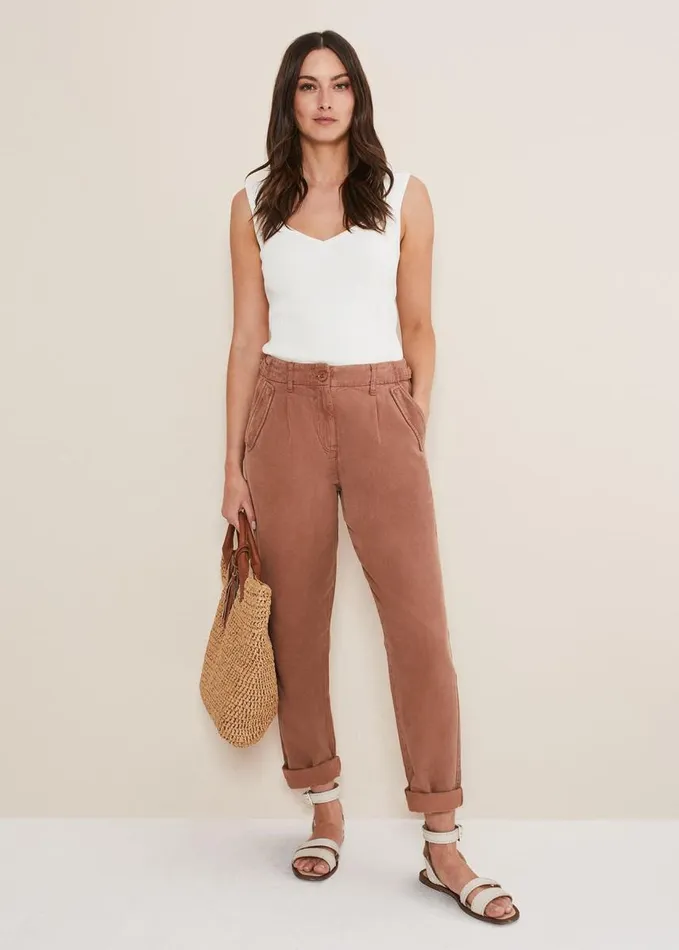 Phase Eight Ivana Relaxed Chino Trouser Chocolate Women Trousers