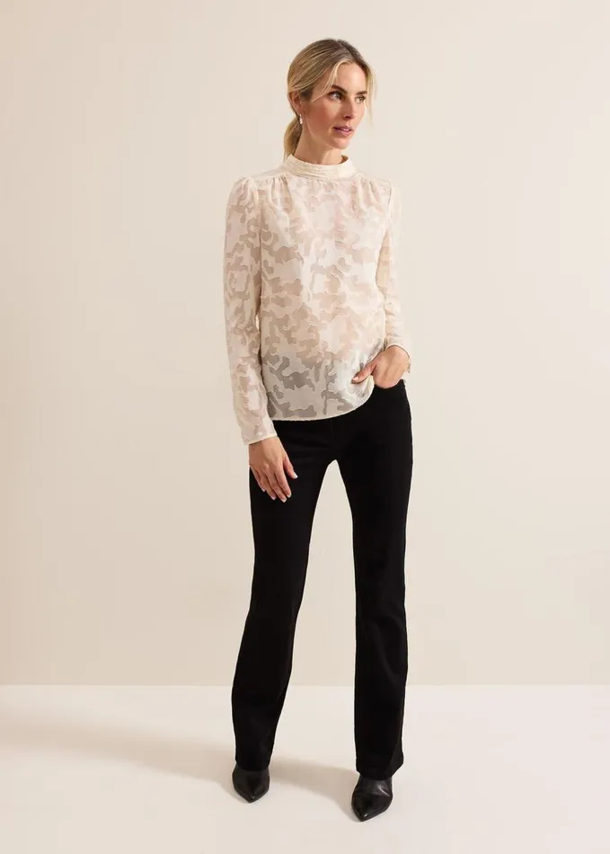 Phase Eight Jacey Metallic Blouse Oyster Women Shirts and Blouses