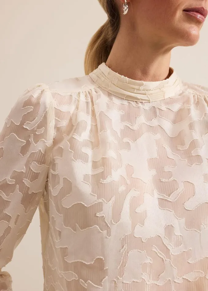 Phase Eight Jacey Metallic Blouse Oyster Women Shirts and Blouses