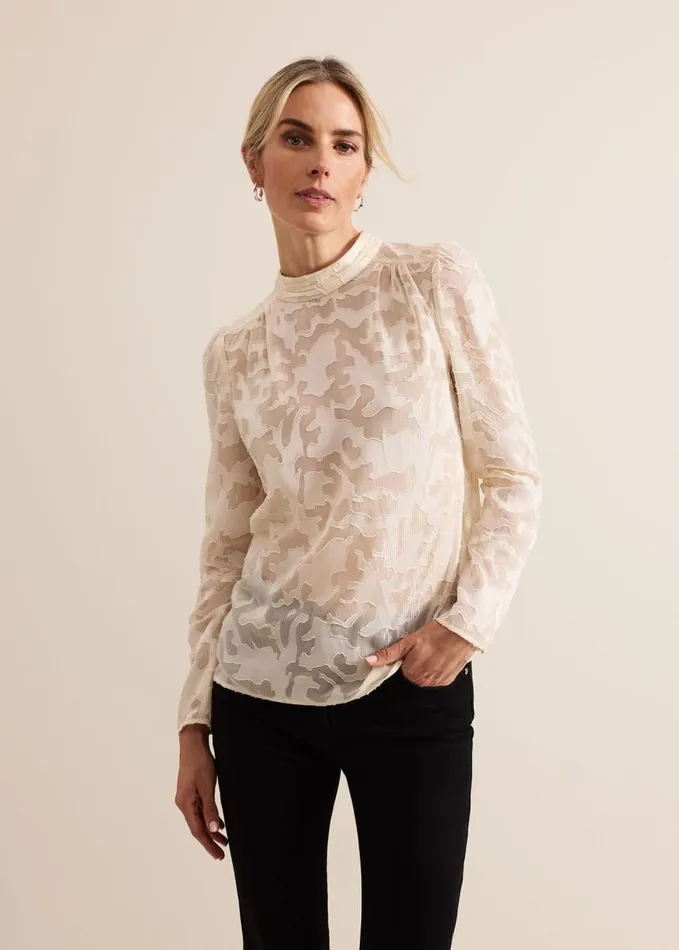 Phase Eight Jacey Metallic Blouse Oyster Women Shirts and Blouses
