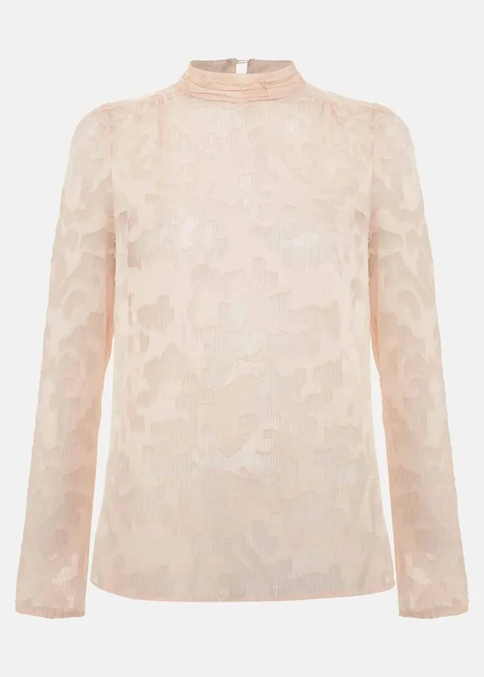 Phase Eight Jacey Metallic Blouse Oyster Women Shirts and Blouses