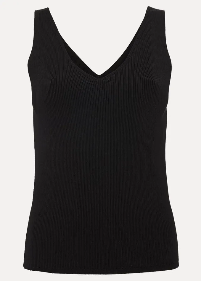 Phase Eight Jessie Ribbed V Neck Cami Black Women Knitwear