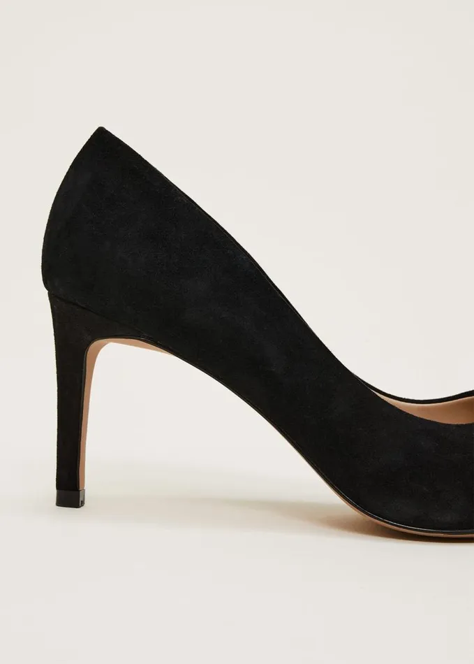Phase Eight Jewel Front Bow Court Shoe Black Women Heels