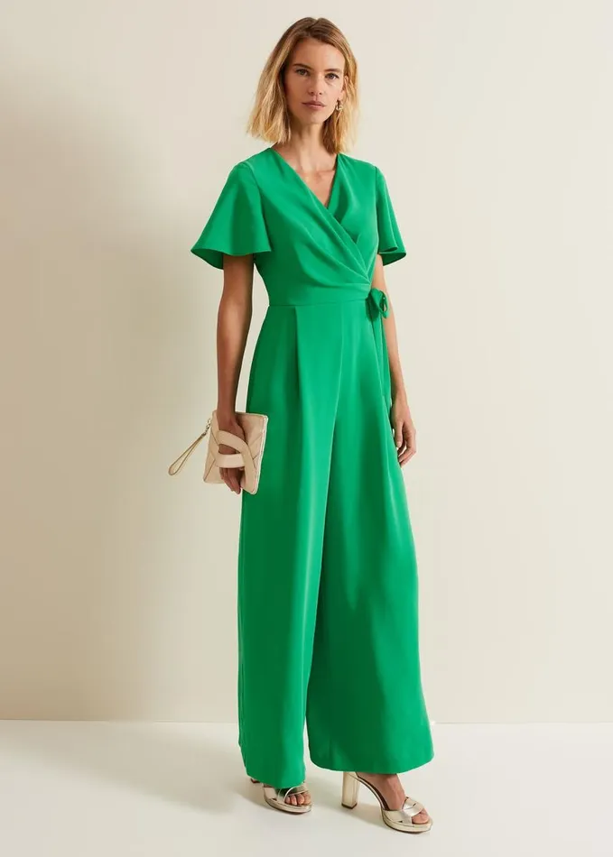 Phase Eight Julissa Green Wide Leg Jumpsuit Green Women Dresses