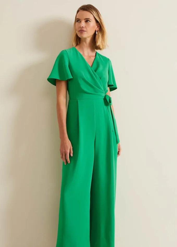Phase Eight Julissa Green Wide Leg Jumpsuit Green Women Dresses