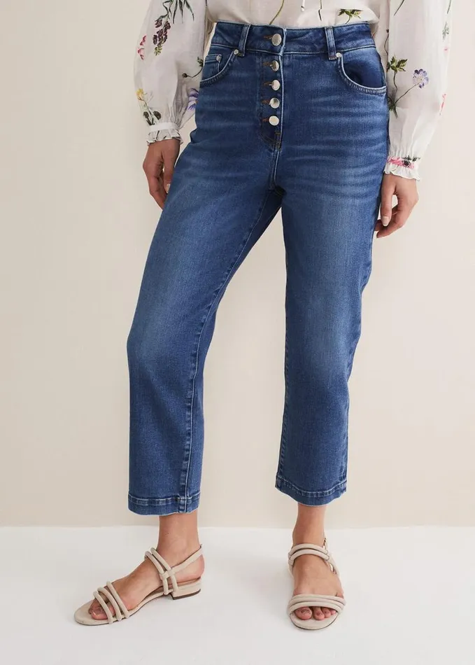 Phase Eight Karlie Straight Leg Jeans Mid Wash Women Trousers