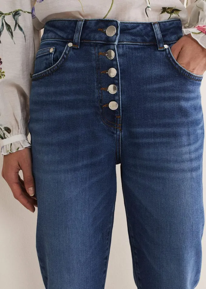 Phase Eight Karlie Straight Leg Jeans Mid Wash Women Trousers