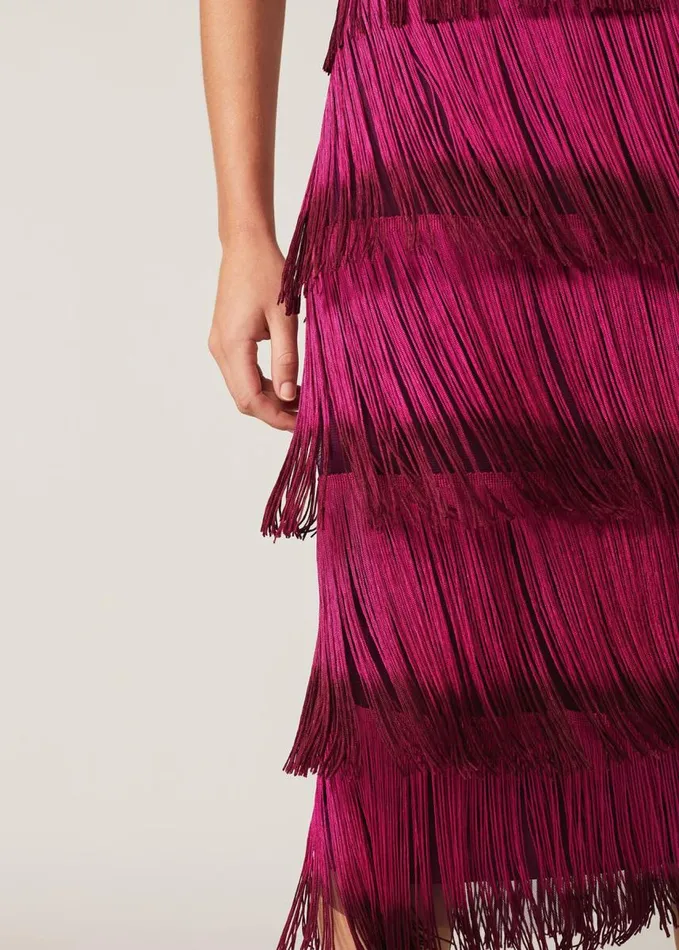 Phase Eight Katalina Dip Dye Fringe Dress Magentaorchid Women Dresses