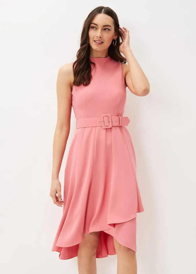 Phase Eight Kazandra Belted Dress Watermelon Women Dresses
