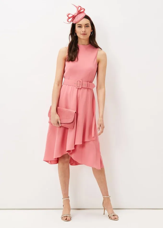 Phase Eight Kazandra Belted Dress Watermelon Women Dresses