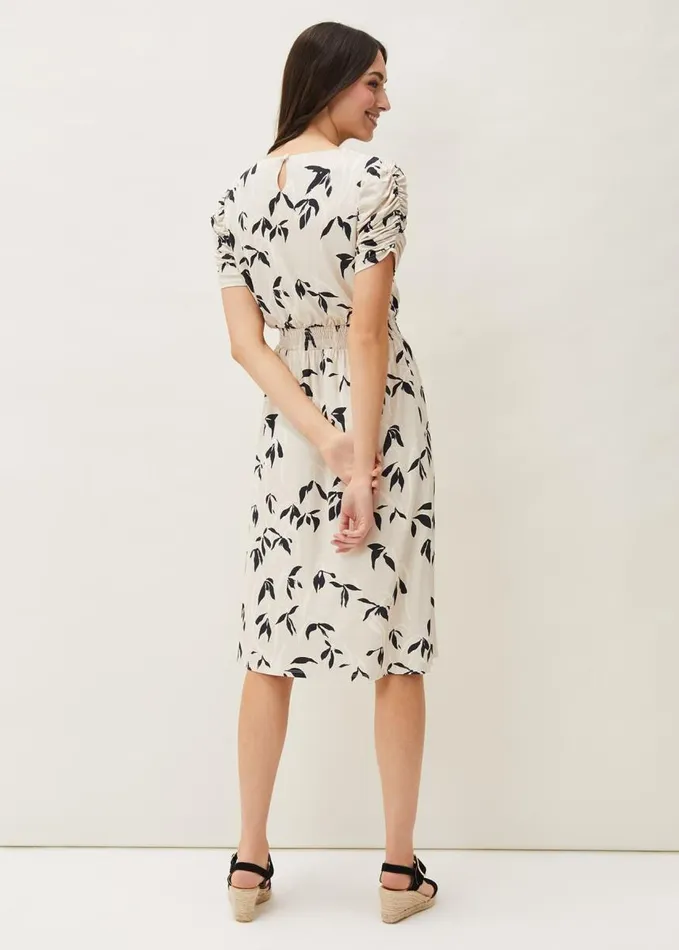 Phase Eight Keeley Floral Print Dress Stone Women Dresses