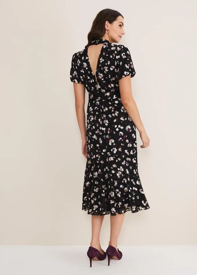 Phase Eight Kensley Print Puff Sleeve Dress Multicoloured Women Dresses