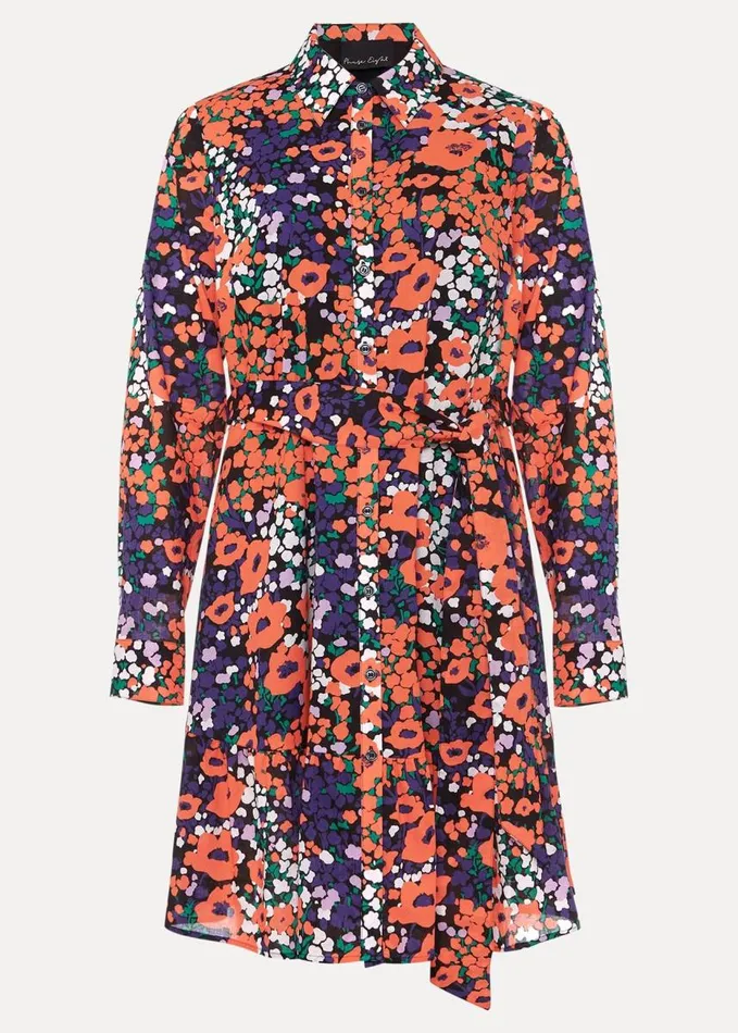 Phase Eight Kerri Cotton Floral Mini Dress Red Women Dresses