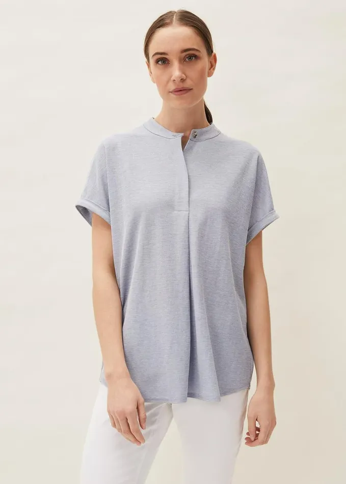 Phase Eight Kitty Jersey Shirt Pale Blue Women Tops and TShirts