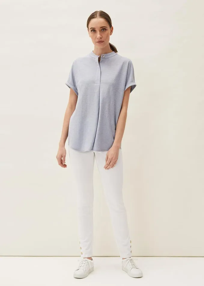 Phase Eight Kitty Jersey Shirt Pale Blue Women Tops and TShirts