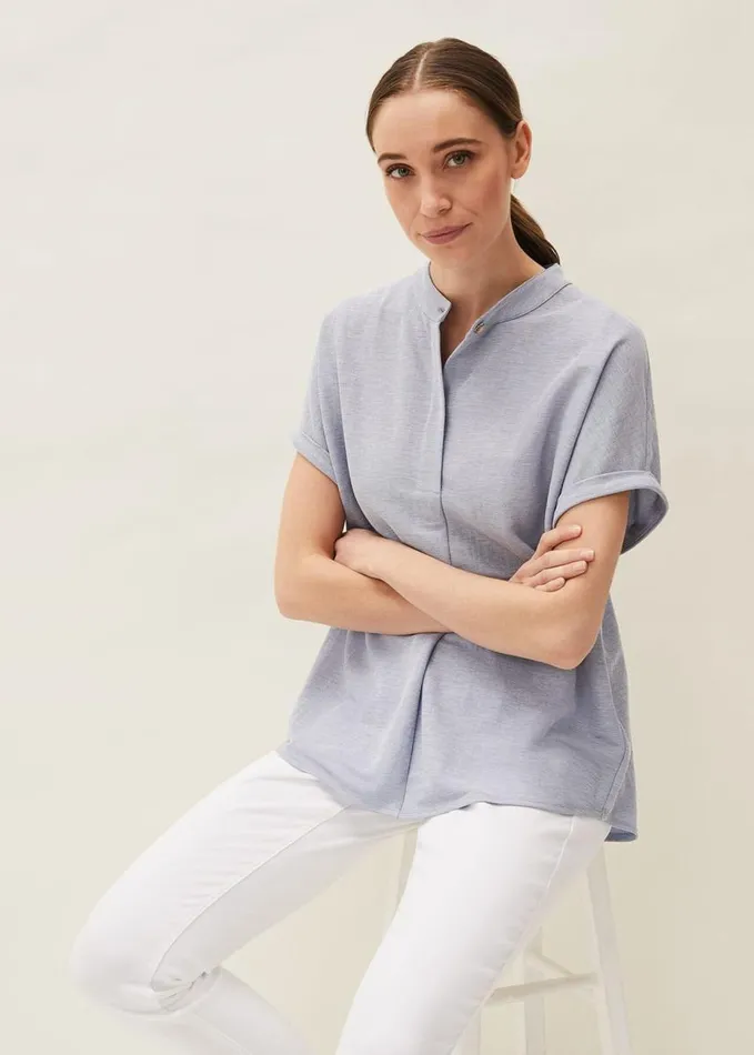 Phase Eight Kitty Jersey Shirt Pale Blue Women Tops and TShirts