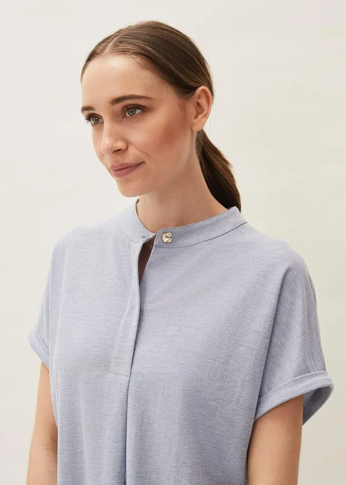 Phase Eight Kitty Jersey Shirt Pale Blue Women Tops and TShirts