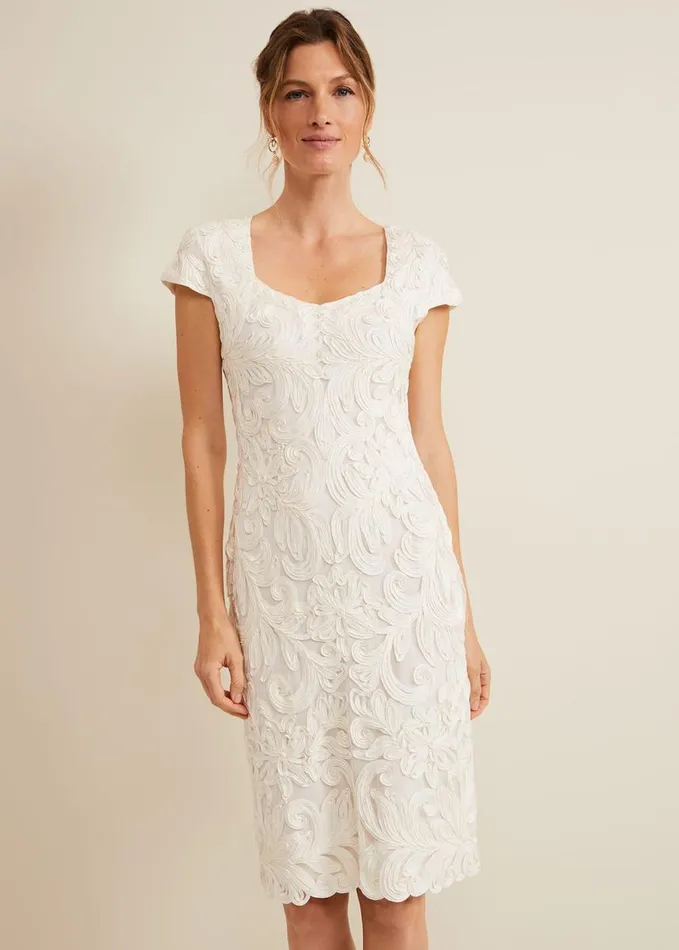 Phase Eight Layton Tapework Mini Dress Buttermilk Women Dresses