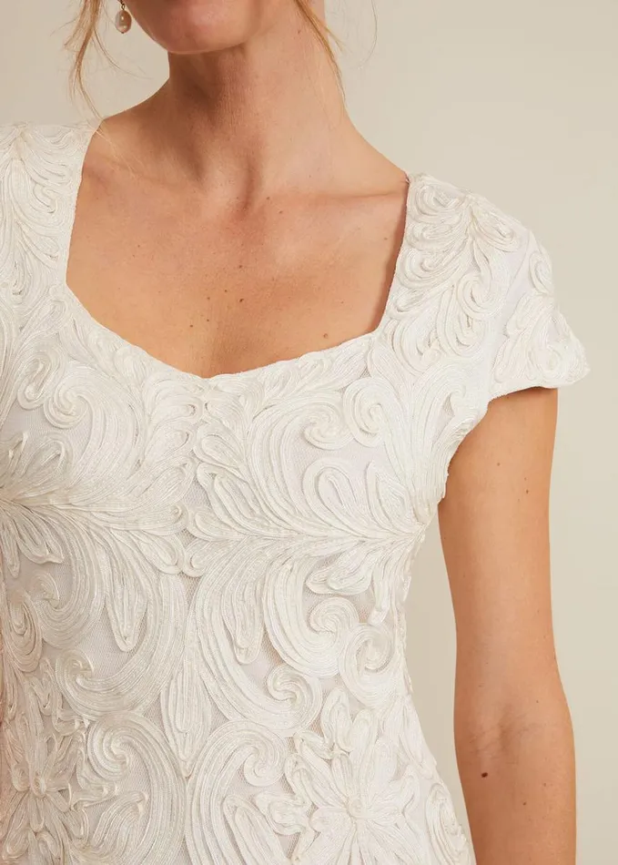 Phase Eight Layton Tapework Mini Dress Buttermilk Women Dresses