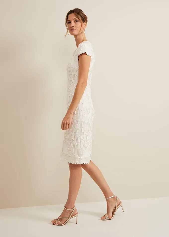 Phase Eight Layton Tapework Mini Dress Buttermilk Women Dresses