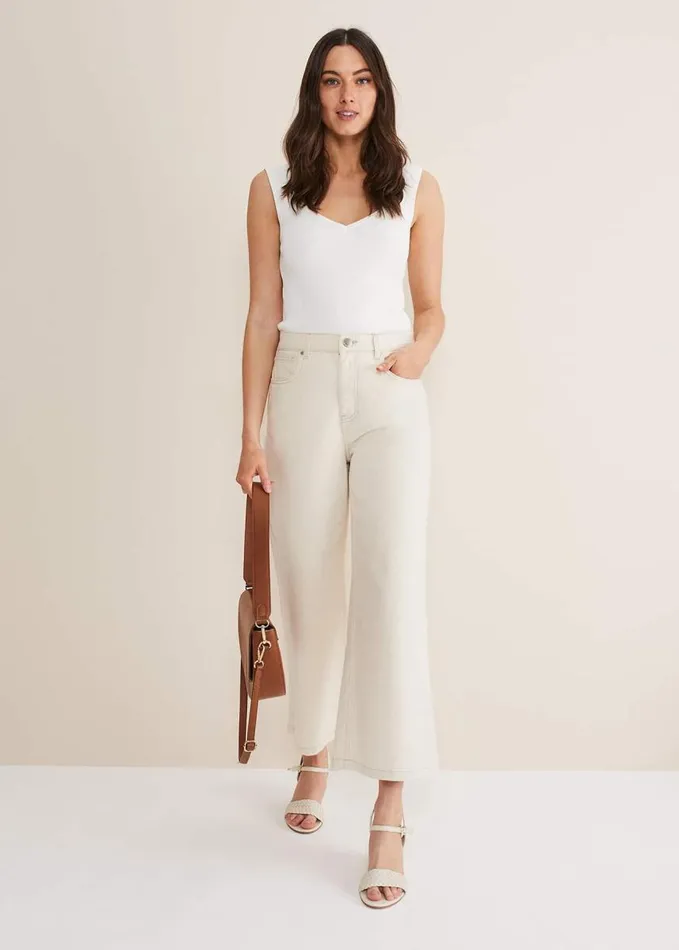 Phase Eight Leather Plait Strap Wedge Shoe Ivory Women Heels