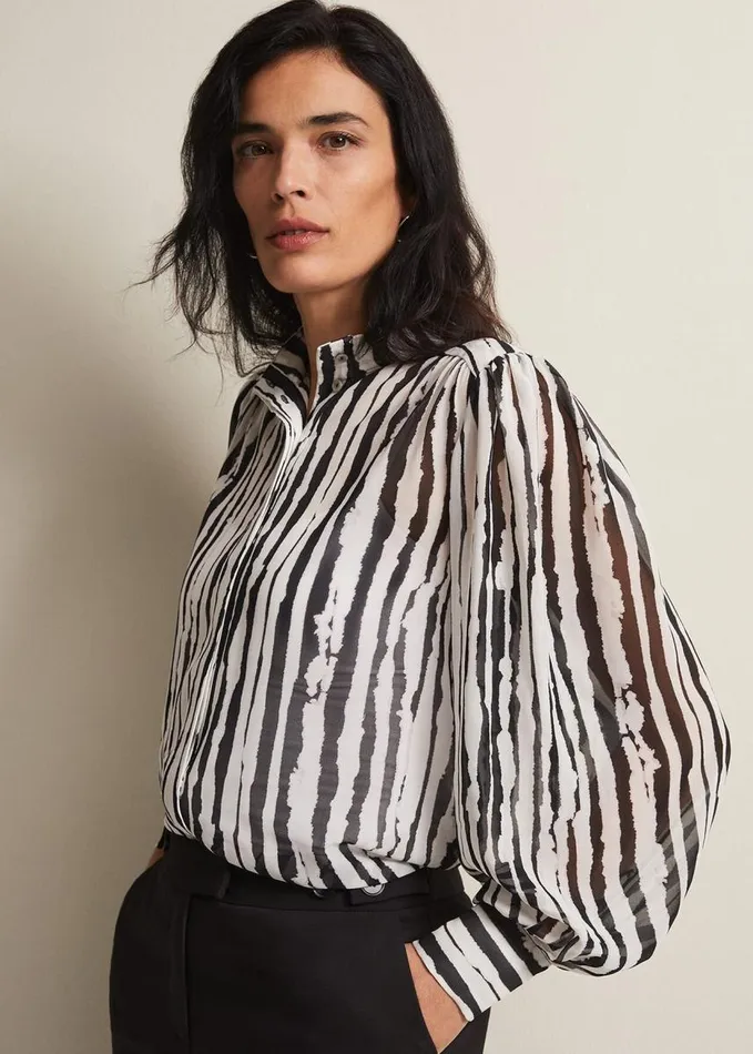 Phase Eight Leinani Mark Making Print Blouse Blackmulti Women Shirts and Blouses