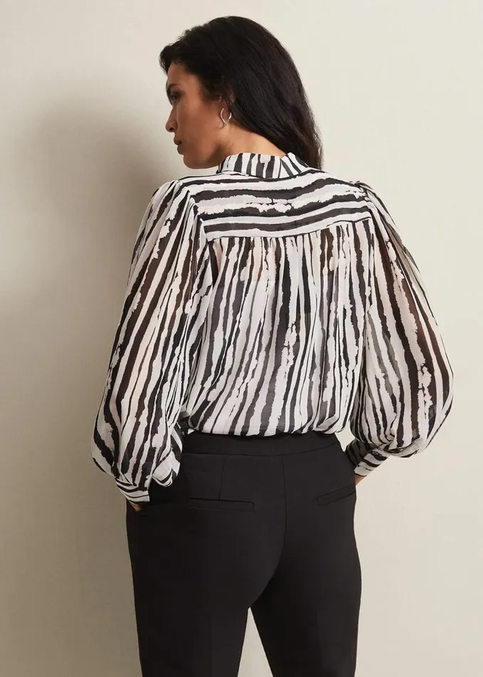 Phase Eight Leinani Mark Making Print Blouse Blackmulti Women Shirts and Blouses