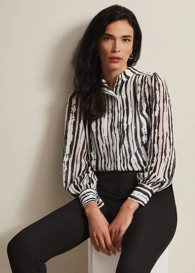 Phase Eight Leinani Mark Making Print Blouse Blackmulti Women Shirts and Blouses