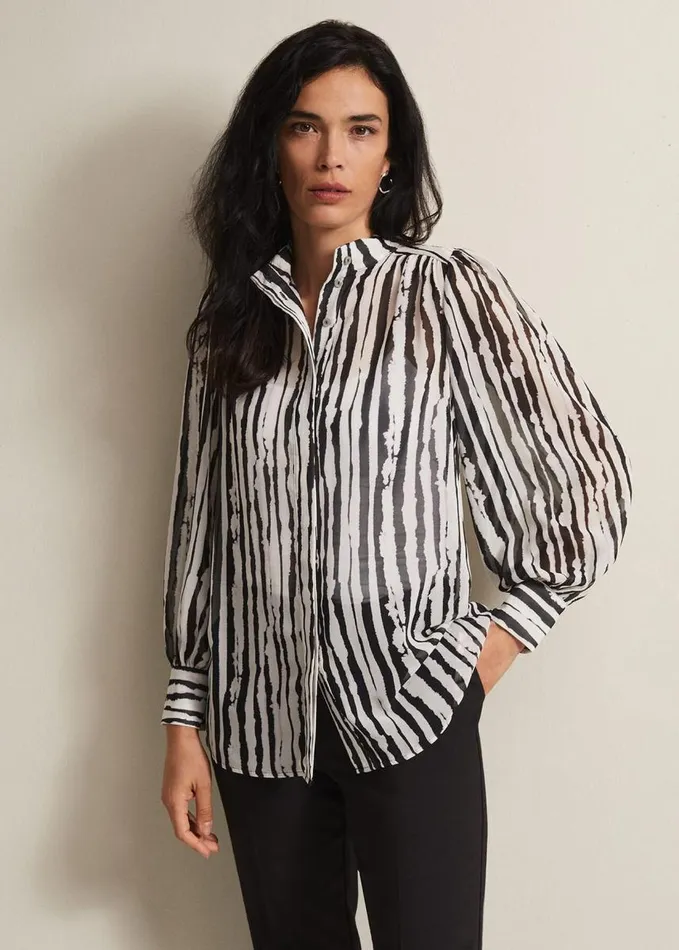 Phase Eight Leinani Mark Making Print Blouse Blackmulti Women Shirts and Blouses