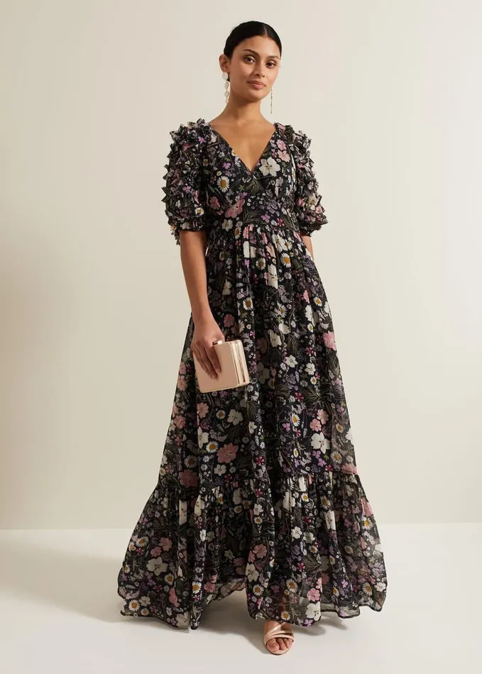 Phase Eight Lesley Multi Coloured Floral Maxi Dress Multicoloured Women Dresses
