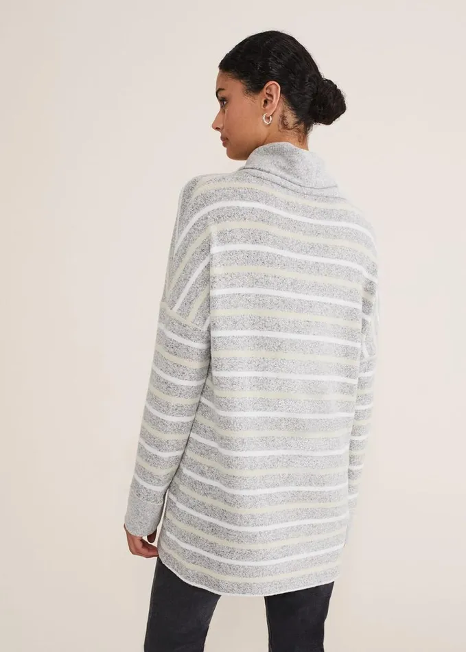Phase Eight Leya Stripe Snuggle Top Grey Multi Women Tops and TShirts